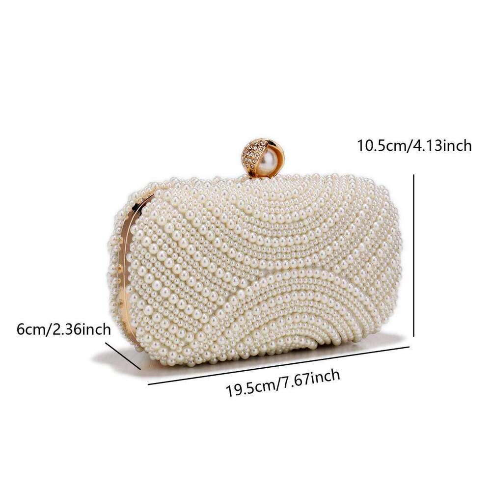 Ring Beaded Finger Women Clutch Party Evening Bags Pearl Dias Embroidery Handbags With Chain