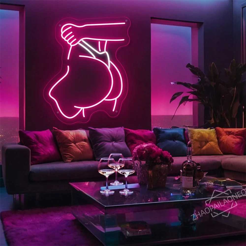 Girl Women Body Pink LED Neon Light Sign for Wall Decor USB Powered for Bedroom Living Bar Club Decorations Game Room Party Gift XJ250602