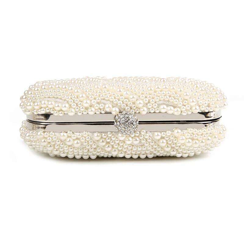 Women Pearl Clutch Purse Ladies white Hand Evening Bags for Party Wedding black Shoulder Bag Bolsa Feminina