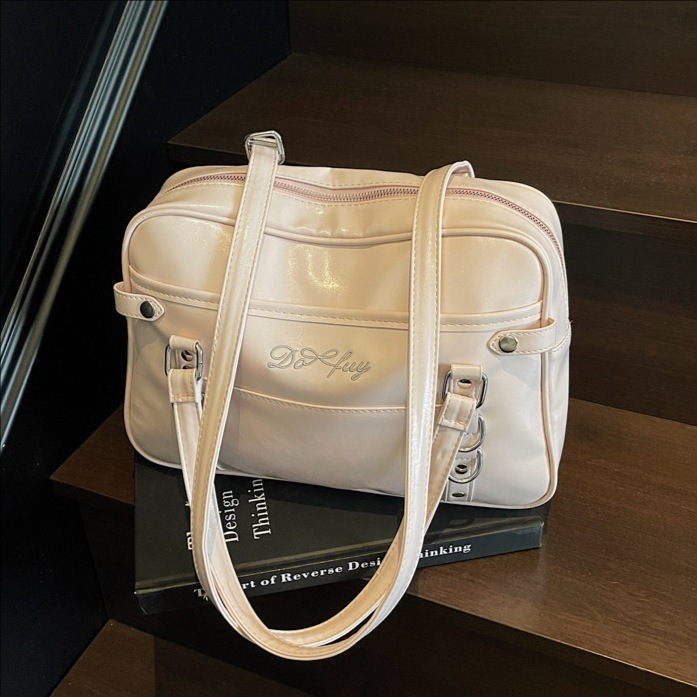 designer Versatile Soft Leather Simple College Style Large Capacity Shoulder Underarm Bag 2025 New Fashion Trend Commuter Backpack