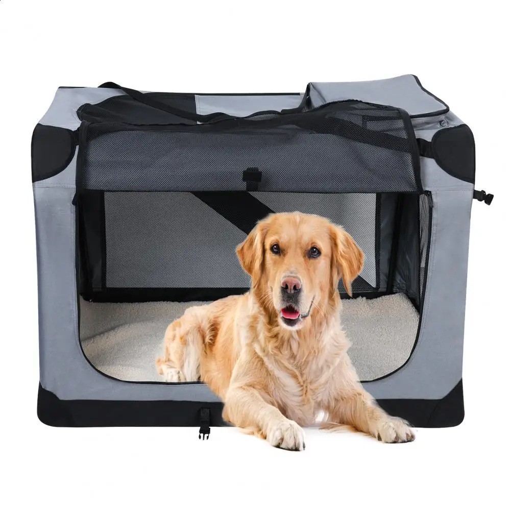 Portable Dog Bag Pet Car Travel Crates Vehicle Folding Soft Bed Collapsible Kennel House 250526