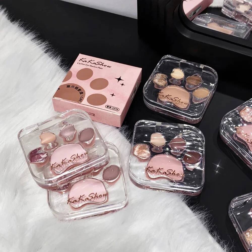 5 Colors Cat Claw Eyeshadow Long Lasting Glitter Rose Blush Shadows Cute Eye Makeup Palette Women Cosmetics