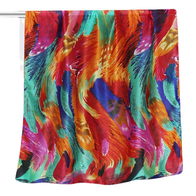 Autumn Winter Faux Silk Long Light Luxury Versatile New for Women Lightweight Travel Shawl Bag Tie Scarf