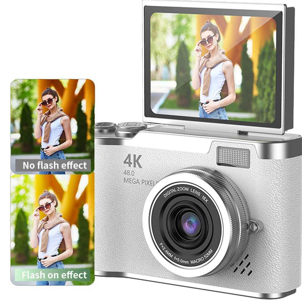 4K Digital Camera 48MP Compact Small Camera 8X Zoom Vlogging Camera 180 Flip Sn Video Camcorder for Teens Adults BeginnersXJ250603