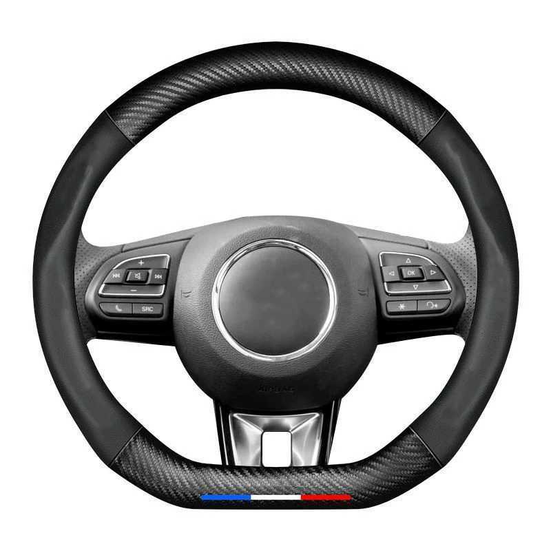 Fits For MG ZS HS GS MG 5 6 7 ES5 RX5 RX8 ZS EV ONE Carbon Fiber Leather Car Steering Wheel Cover Auto Interior Accessories R250603