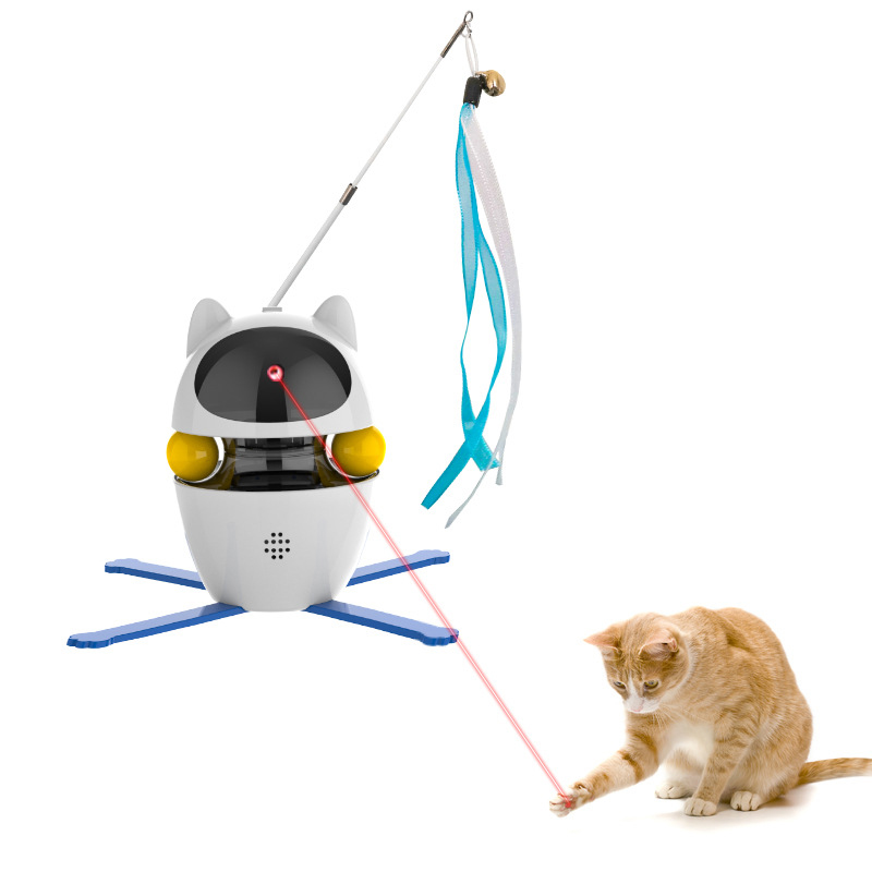 Automated Kitty Distractor: Smart Laser & Vibrating Feather Plaything