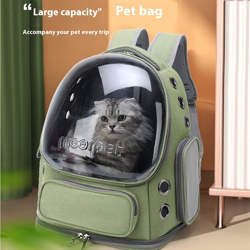 Cat Carrier Outdoor Portable Double Shoulder Breathable Capsule Viewing Pet Large Space Dog Bag