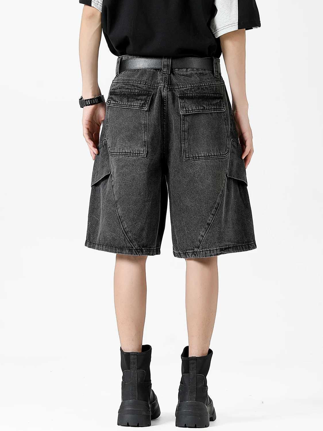 Y2k Fashion Oversized Denim Shorts Men Nostalgic Streetwear Baggy Short Jeans Brand Clothing Washed Cotton Summer Male Pants T250603