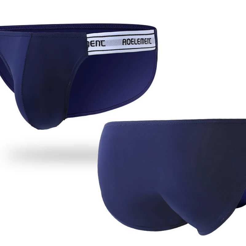 Mens Underwear Solid Color Elastic Tight Sexy Low Waist Ice Silk High Fork Thong Fitness Sports Comfort Triangle Shorts W250603