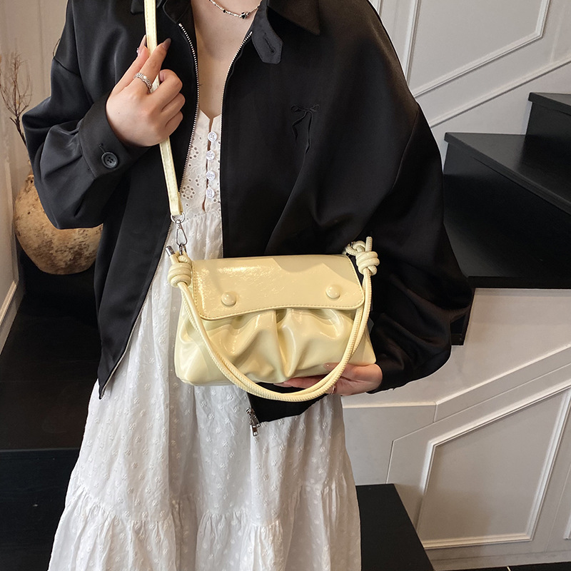 designer Pleated Small Bag for Women Summer 2025 New Trendy Fashion Versatile Chain Crossbody Shoulder Underarm Small Square Bag