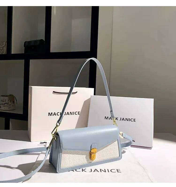 Autumn Quality Textured Leather Square Women Handbag Lady Purse Shoulder Messenger Female Underarm Armpit Casual Bag