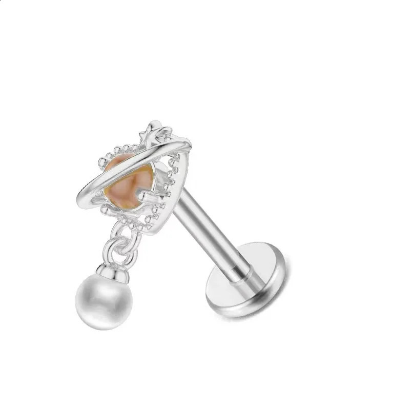 1PC 316L Steel Zircon Piercings Lip Rings pink Cartilage Helix Lobe Conch Earring Stud Piercings Women Jewelry 250530