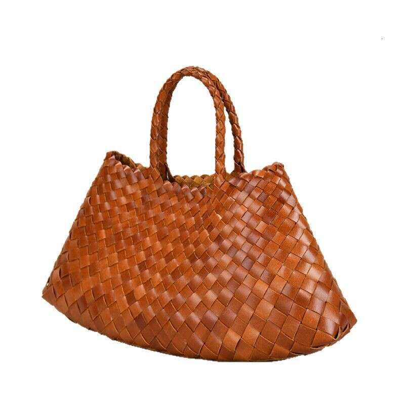 New Dragon Genuine Leather Handwoven Women S Large Capacity Basket Bag Soft Woven Tote Z260124