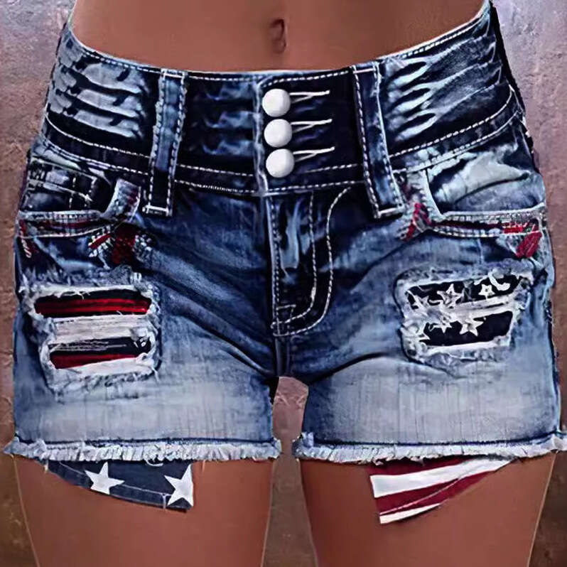 Embroidered Floral Multi-Button High-Waist Comfortable Slim Fit Fashion Straight-Leg Casual Jeans B5