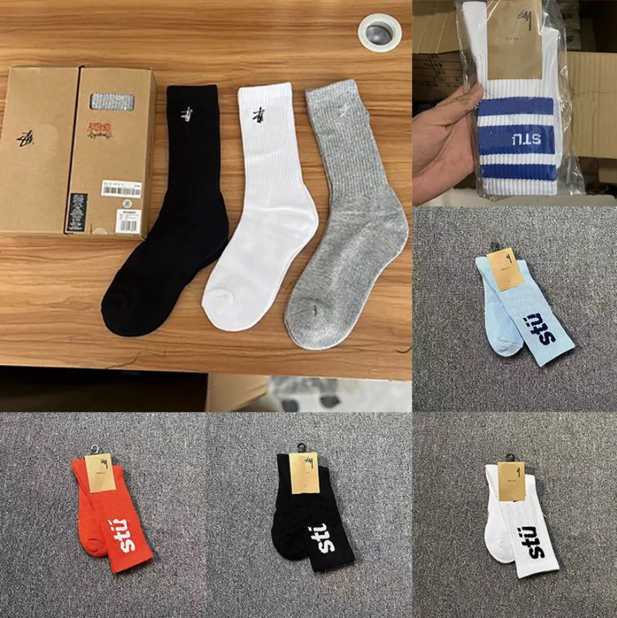 Men's Sports Socks Medium Long Socks Summer Breathable Soft Comfortable Letter Printed Cotton Socks Outdoor Sports Leisure Couple Socks for Both Men and Women