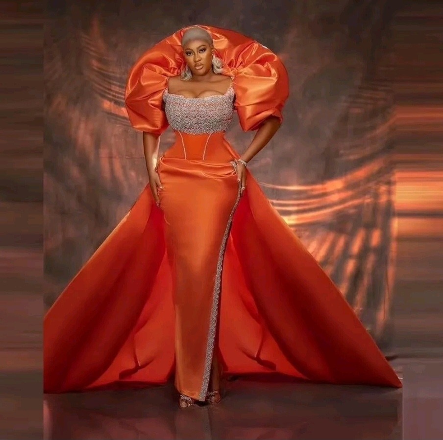 Evening Dresses Orange Prom Party Gown Formal Mermaid Sweetheart Sleeveless New Custom Plus Size Zipper Lace Up Lace Satin Thigh-High Slits Scoop