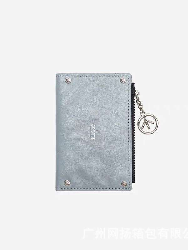 GROTTO Genuine Vegetable-Tanned Sheepskin Leather Card Holder Wallet Luxury Style for Men and Women Couple Gift