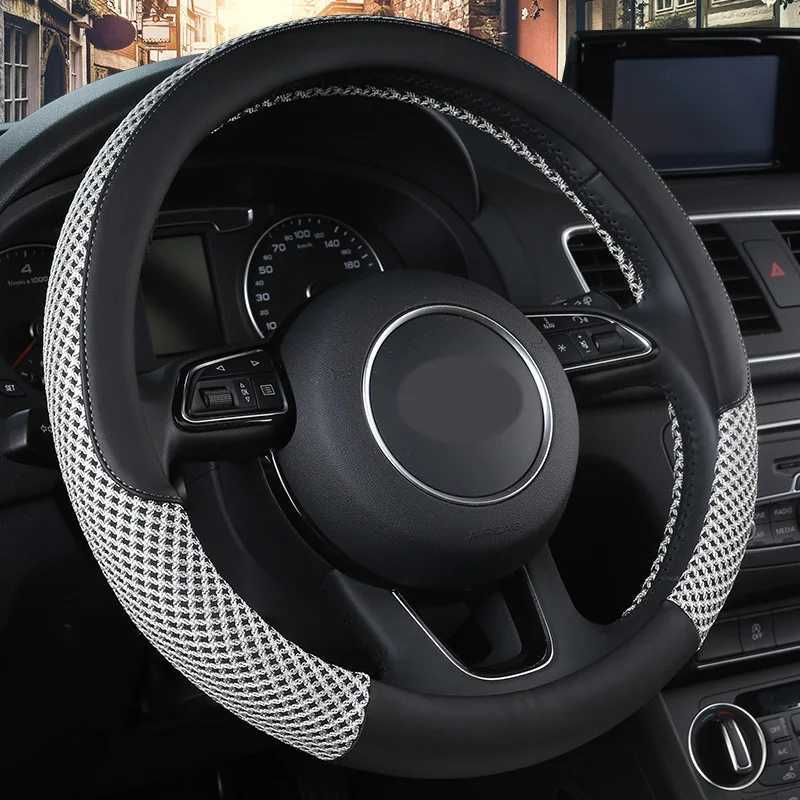 Car Steering Wheel Covers Accessories Fiber Leather With Inner Ring Interior Supplies Suitable For 14.5-15 Inches R250603