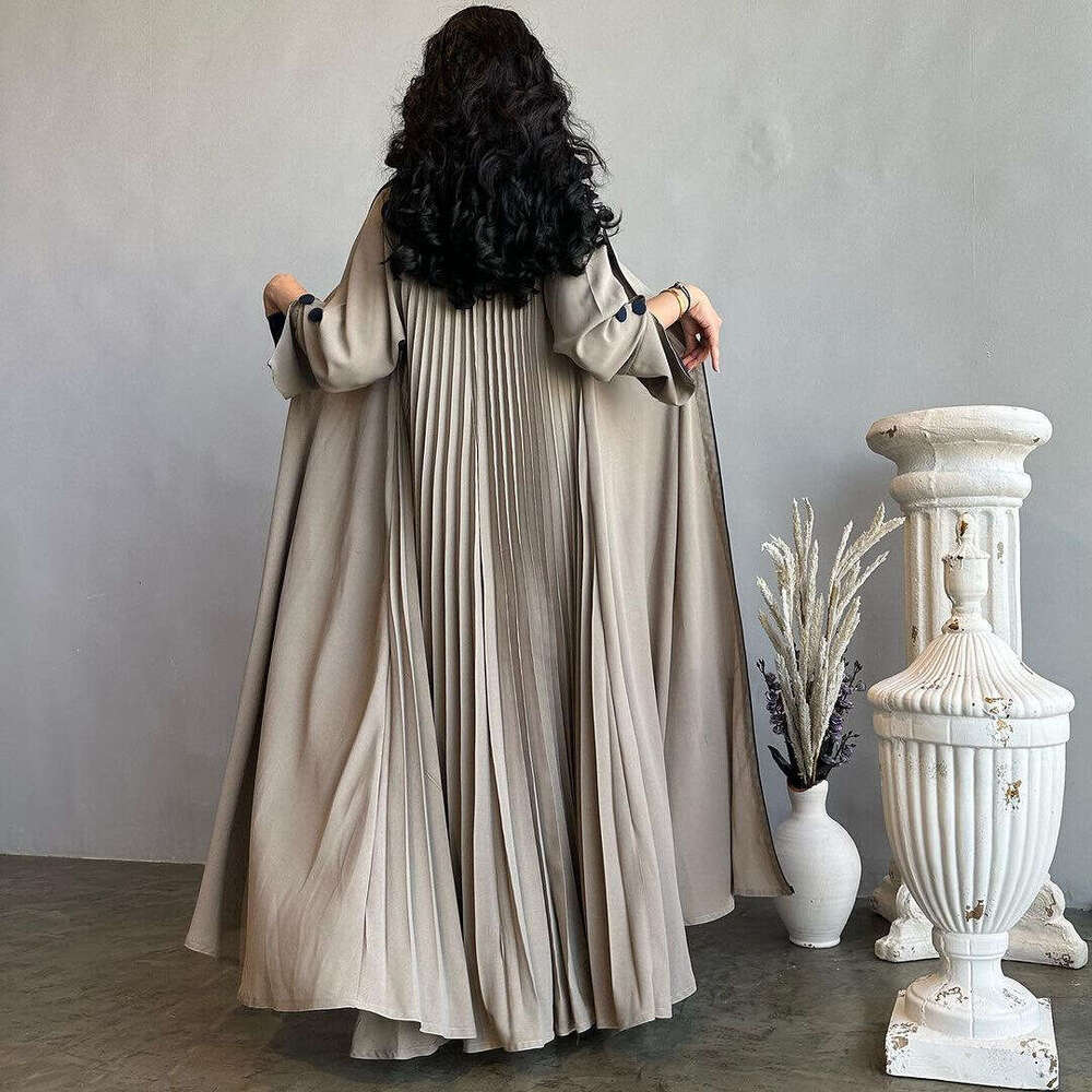 Mq081 Abaya Cardigan Long Women's Dress Autumn Winter Dubai Elegant Robe B5