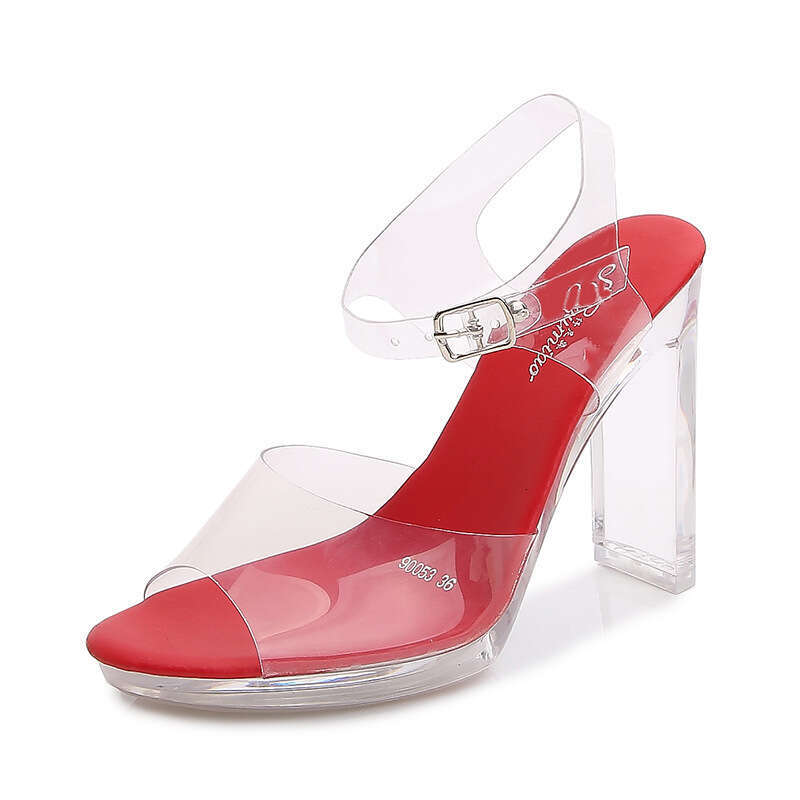 Super High Heels New Korean Style Fashion Show Shoes Flat Sexy Black Waterproof Platform 11Cm High Heel Sandals For Women Summer Platform High Heels