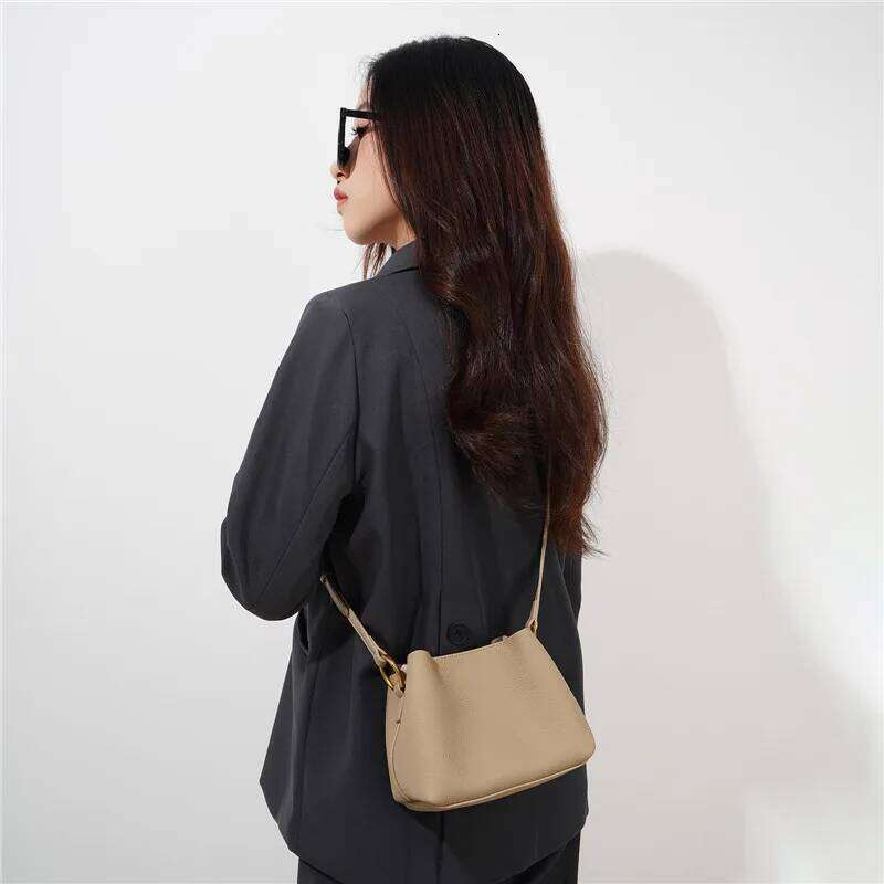 OLOEY OLOEY XMESSUN New Trendy Genuine Leather Crossbody Bucket Bags For Women Fashion Designer Ladies Cowhide Shoulder Messenger Bag A522