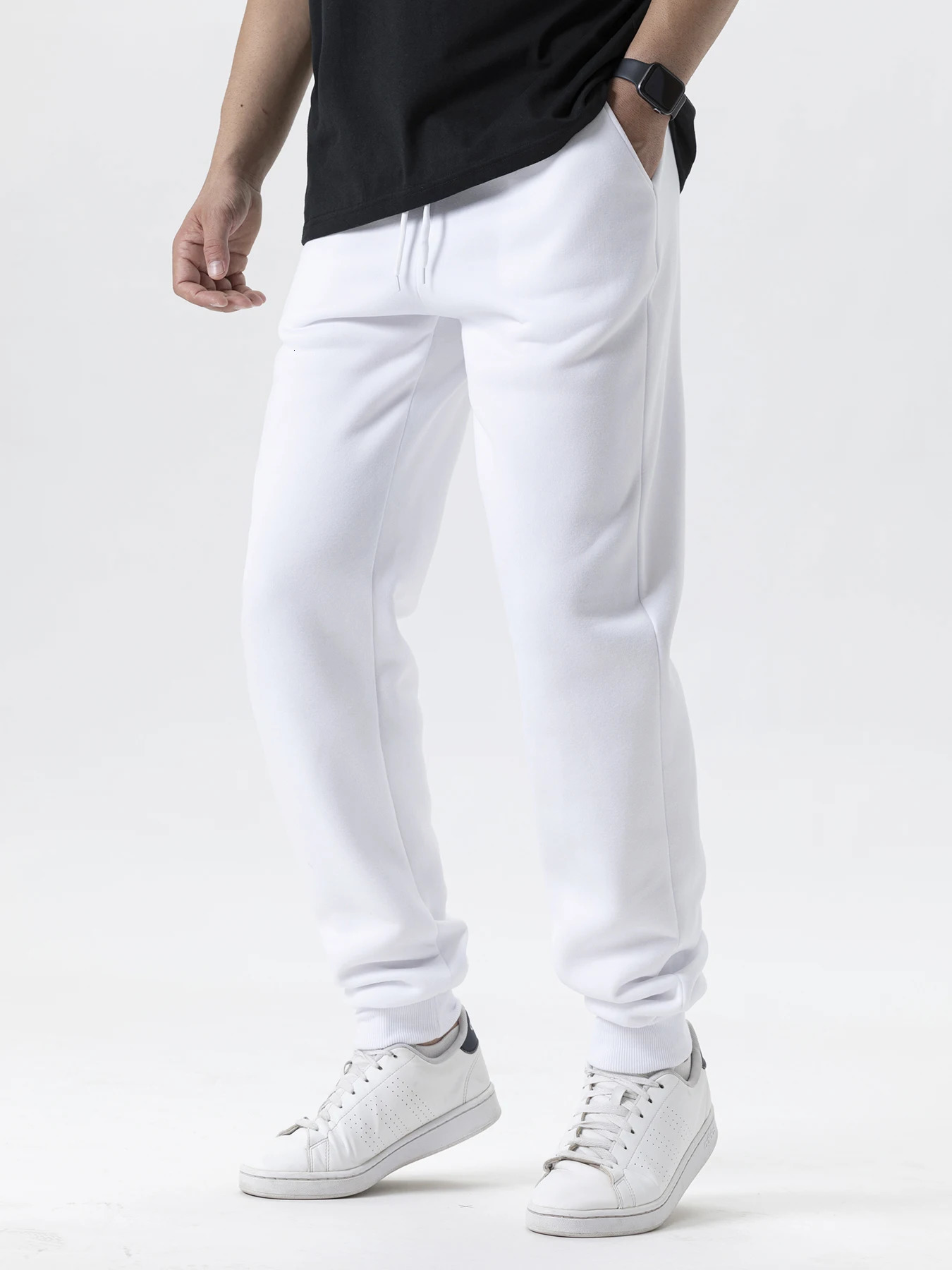 Mens Casual Pants Autumn Winter Fleece Sweatpants Men Joggers Elastic Waist Sport Casual Trousers Baggy Fitness Gym Clothing 250603