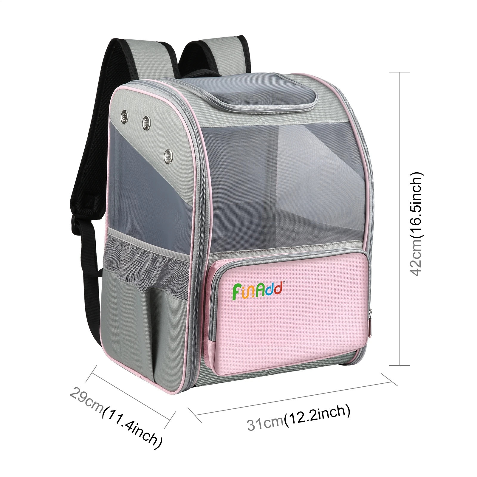 FUNADD 42x31x29cm Fold Breathable Pet Backpack Outdoor Shoulders Portable Cat Bag Collapsible Travel Cat Bag 250526