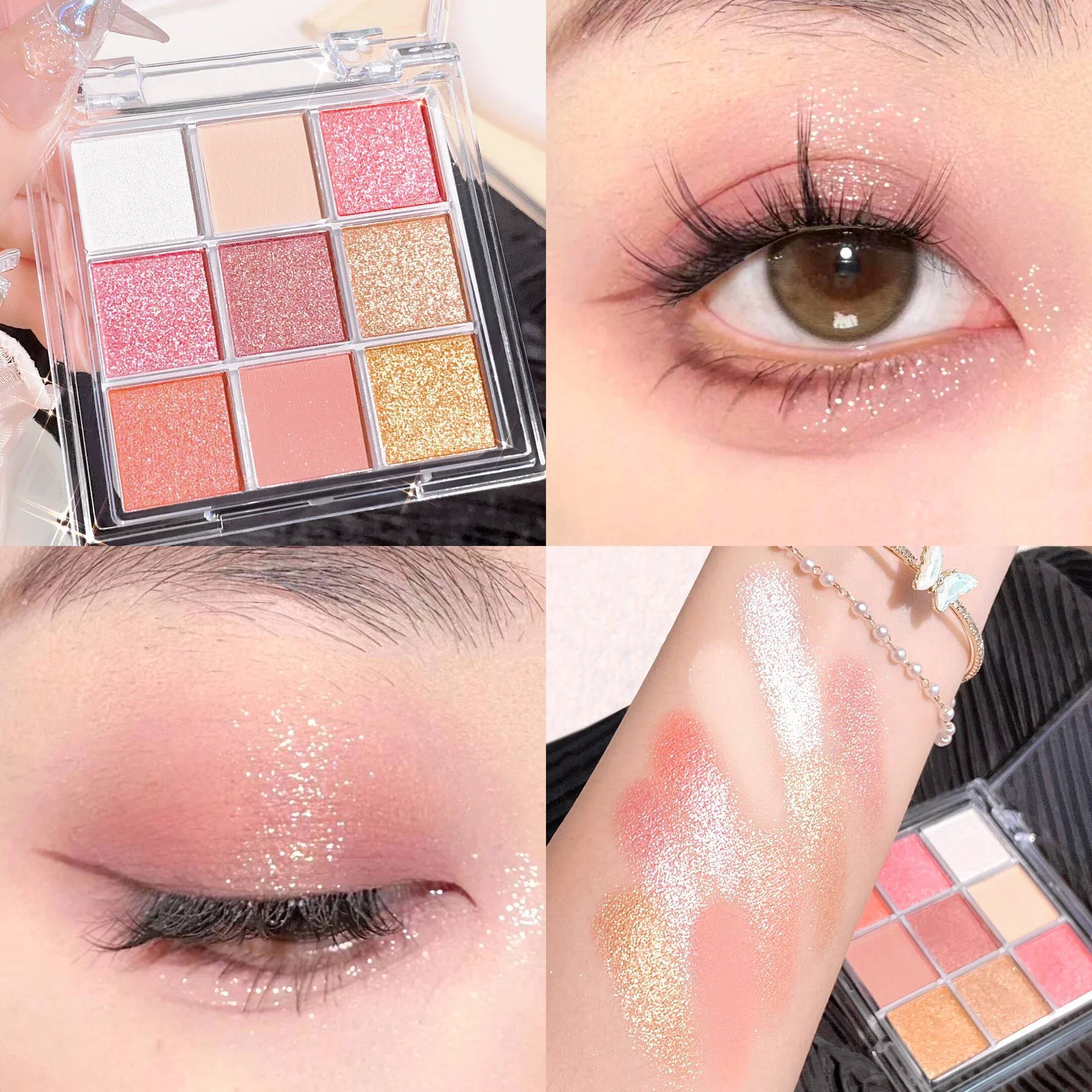 Crispy Rice Korean 9 color tray Matte Pearl waterproof long-lasting pink brown eyeshadow students
