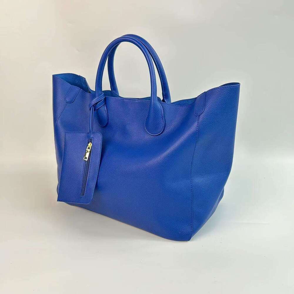 Women's bags Soft Leather Tote bag Large Capacity Simple Solid Color Trendy Shoulder Bag