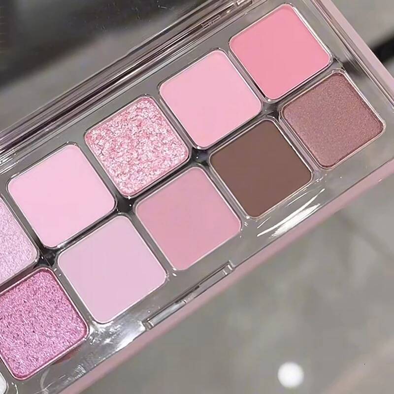 12 Colors Shimmer Matte Eyeshadow Nude Rose Pink Glitter Pigment Eye Shadow Lasting Waterproof Make Up Palette Cosmetics