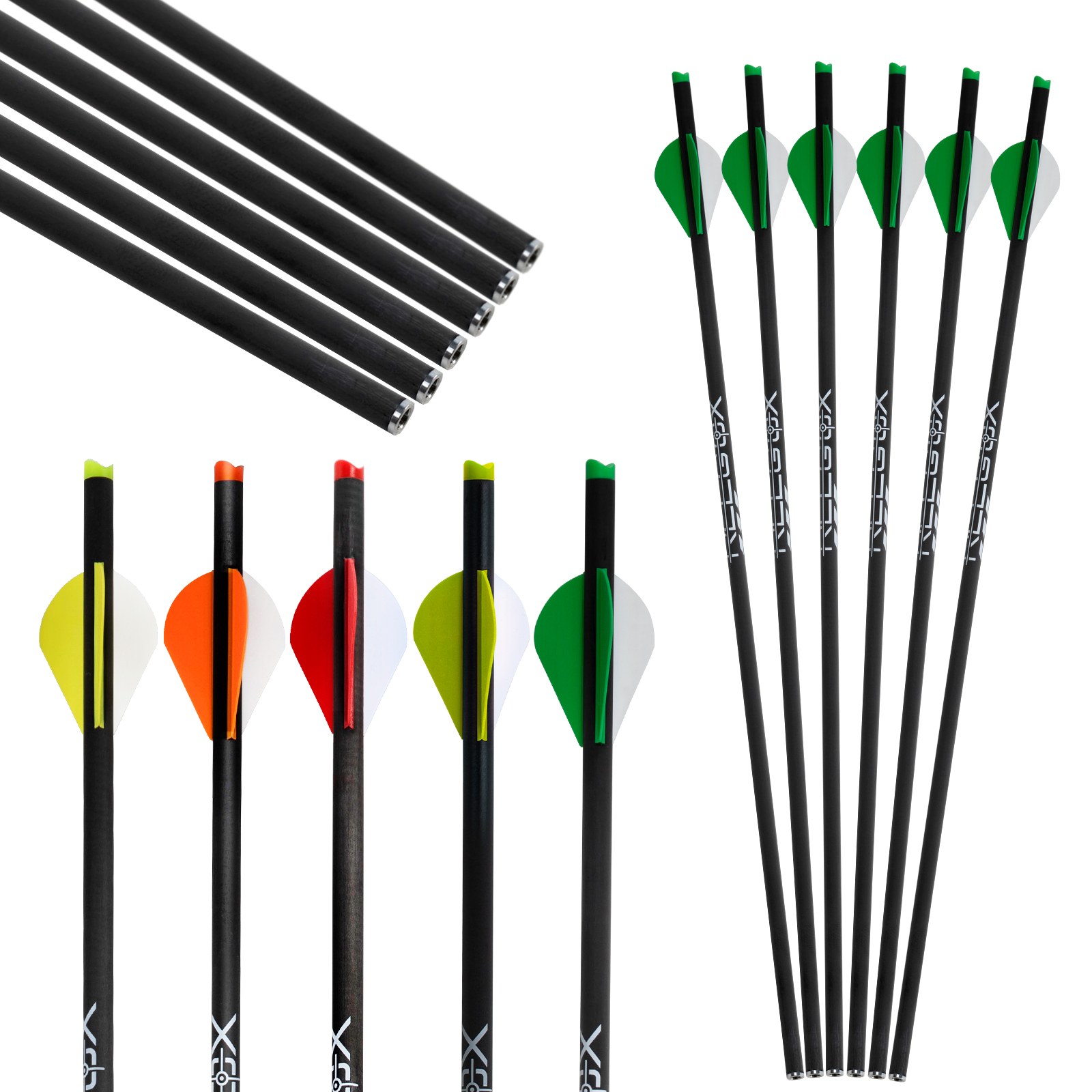 Crossbow Arrows 20 inch without Arrowheads Crossbow Bolts Hunting Carbon Arrows for Crossbow Half-Moon Nocks Archery Practice Training Arrows(Pack of 