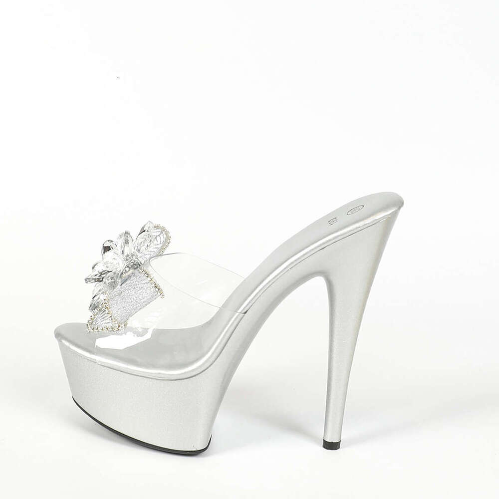 Super High Heels 8661-D1 Wedding Spring Summer Party Breathable Fashion Nightclub Stiletto Heel High Slippers Platform High Heels