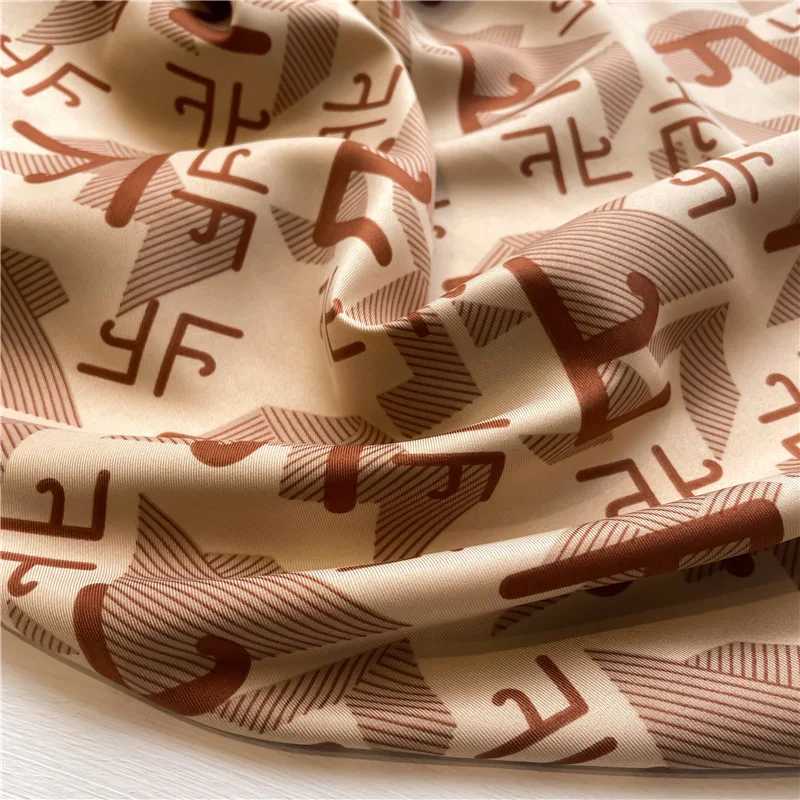 Luxury Design 90X90cm Silk Scarf Square Scarves Women Large Bandana Foulard Ribbon Hairband Headband Travel Neckerchief Wraps W250602