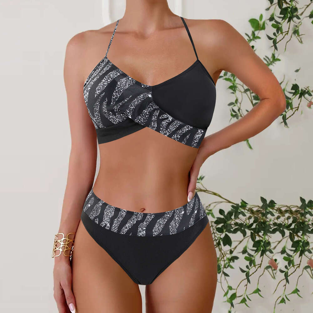 Swimsuit Designers Bikini Maillot De Bain 2025 New Plus Size Bikini Cross Triangle Print High Waist Two-piece Swimsuit for Women BIJINI New Arrival Ne
