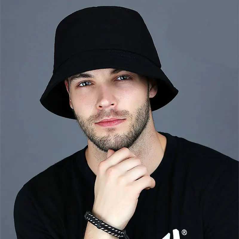 Pure Cotton Panama Hat for Men Big Size Fisherman Hat for Women Beach Oversize Sun Cap Men Plus Size Bucket Hat 56cm 58cm 60cm 62cm 64cm W250602