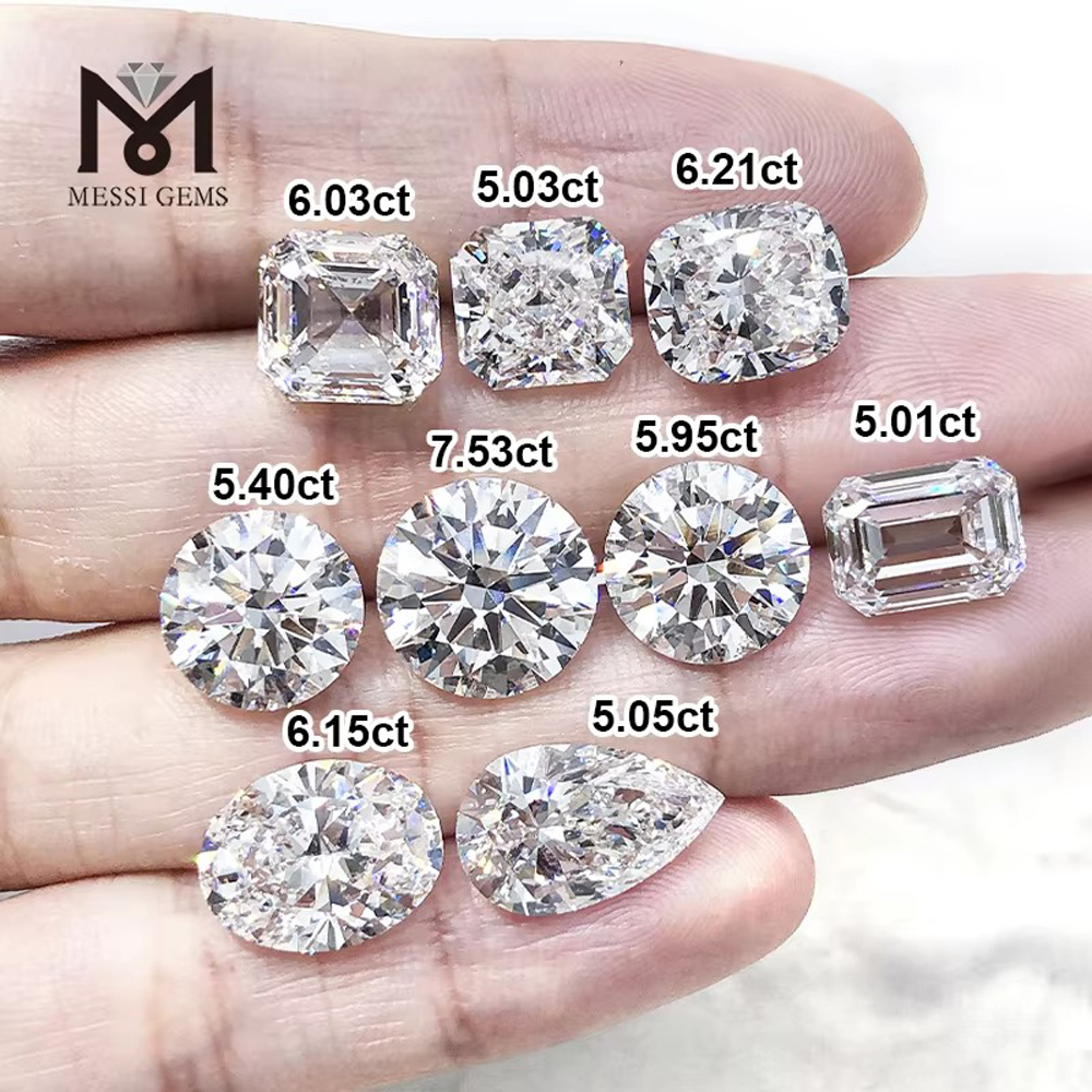Messi Jewelry IGI GIA Certificate 1-3ct Excellent Cut Loose Lab Diamond D Color VS HPHT CVD Fancy Shape Lab Grown Diamonds