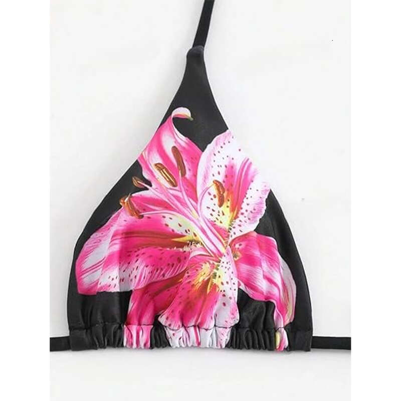 DHessentials 2025 Summer Women Printed Sexy Strap Skirt Bikini Swimsuit Three-piece Set
