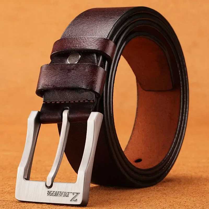 Leather Mens Belt Fashion Metal Alloy Pin Buckle Adult Luxury Brand Jeans Business Casual Waist Male Strap Brand XJ250602