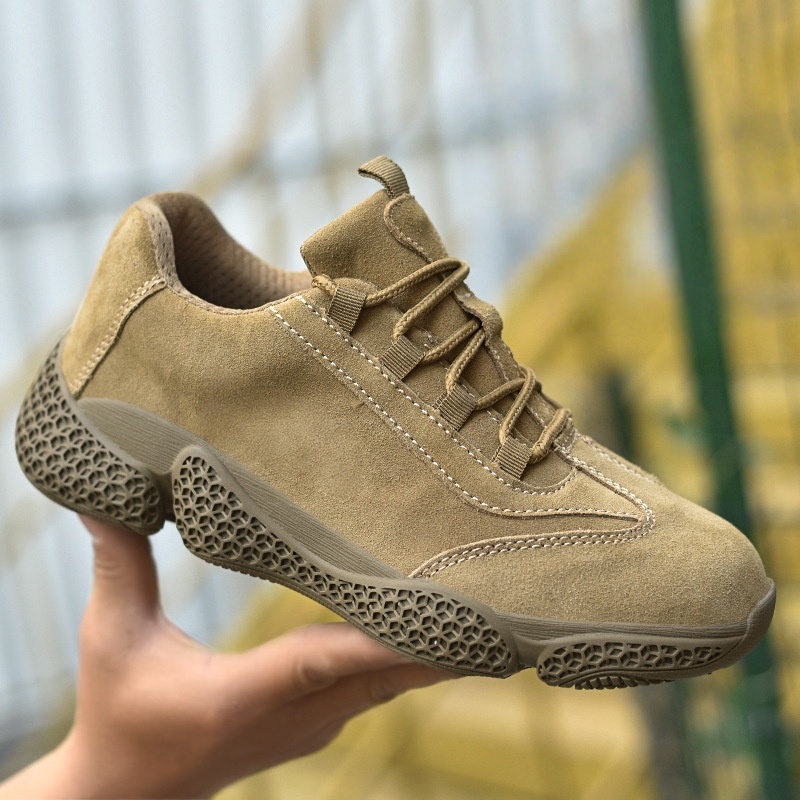 Outdoor shoes mens sneakers labor protection shoe breathable elastic lightweight anti smashing wear resistant insulated antiskid stabb resistant train