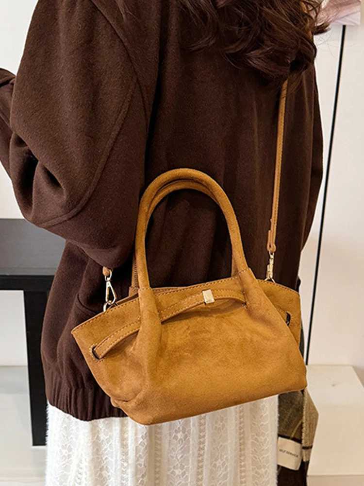 Niche Design Suede Handbags Women Classic Burgundy Large Capacity Crossbody Bag Lady Daily Out Shoulder Bags W250602