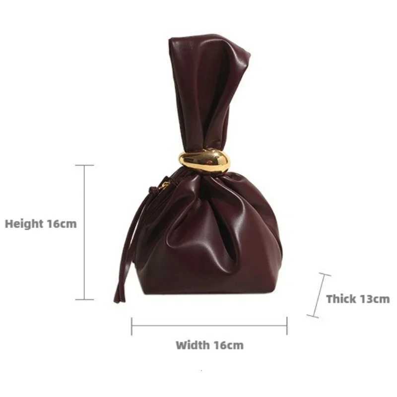 Personalized Soft Leather Clutch Bag Luxury Designer Women Pleated Mini Bucket Pouch Temperament Side Zipper Party Evening Bags Y250603