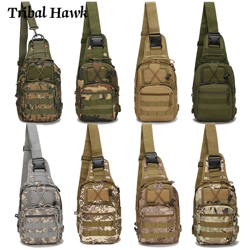 Tactical Shoulder Bag Molle Hiking Camping Sling Backpack Hunting Fishing Travel Climbing Camouflage Bag Outdoor 250603