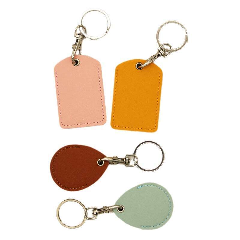 Control Rectangular Water Drop Shape Keychain Community Access Protector Square Elevator Leather Card Holder