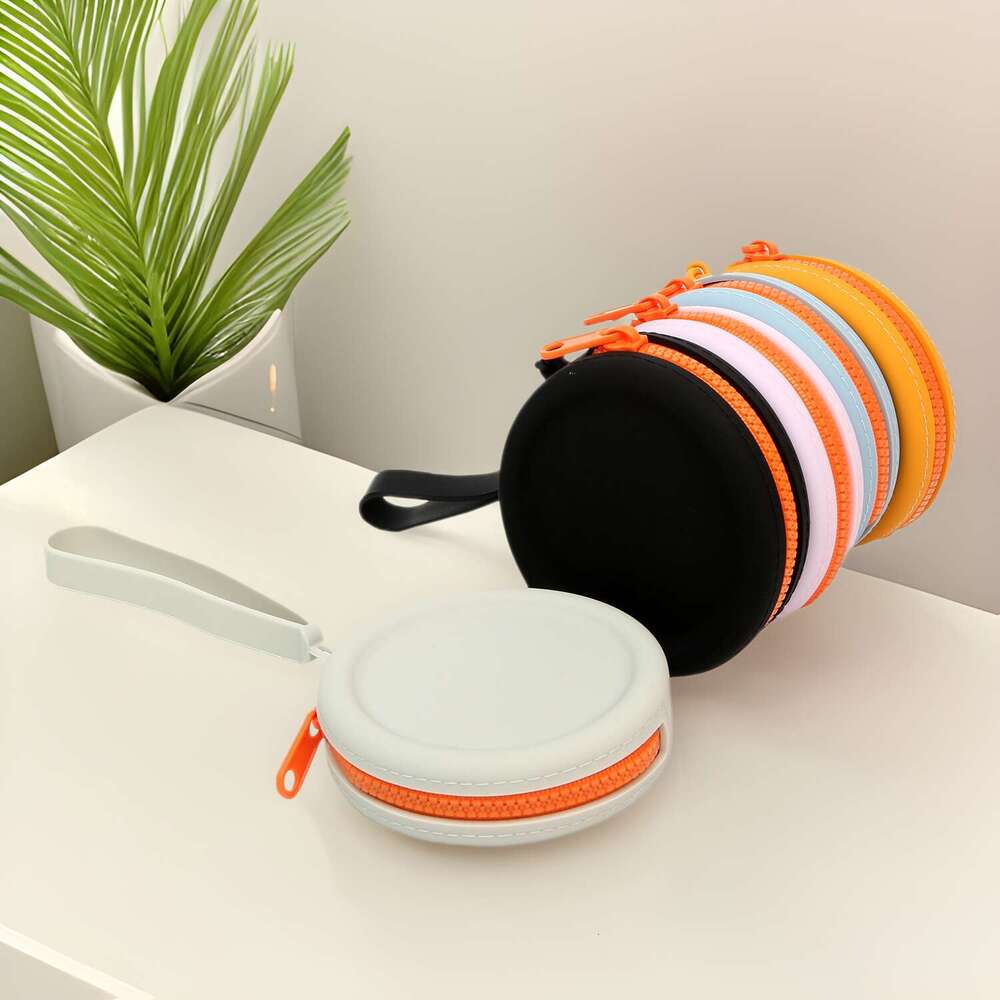 New Round Coin Purse Portable Data Cable Waterproof Bag Earphone Jewelry Silicone Storage Pouch