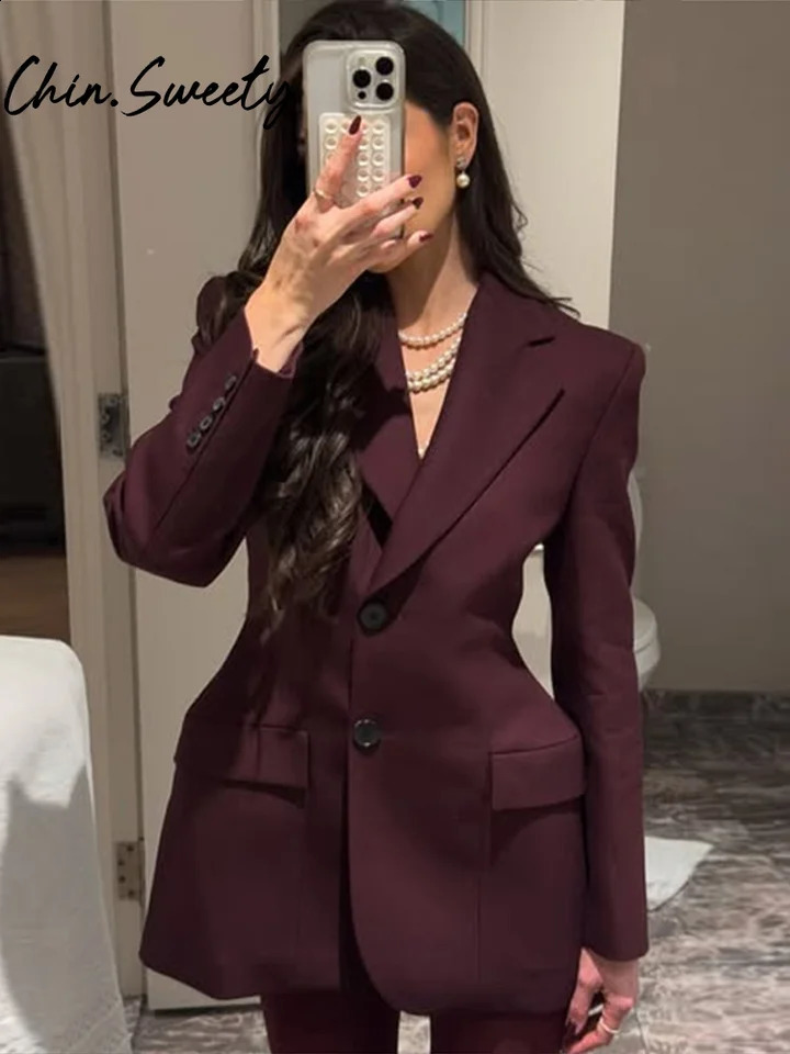 Casual Solid Women Blazer Urban Lapel Long Sleeve Button Pocket Female Streetwear 2025 Spring Autumn Elegant Lady Outwear 250530