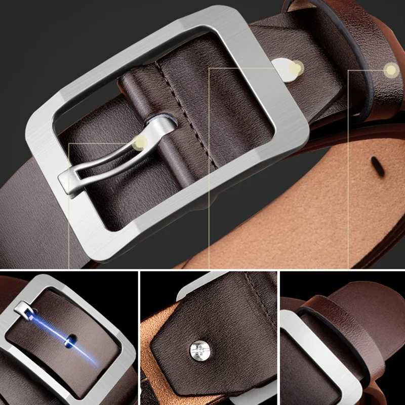 Mens Belt Leather Luxury High Quality Male Pin Buckle Famous Brand Design Belts Waist Strap for Jeans Cinturones Para Hombre XJ250602