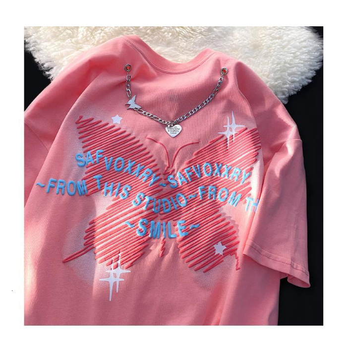 women's wear Women's Loose Fit Short Sleeve T-Shirt Spring Summer New Trendy Brand Printed Fashion Top