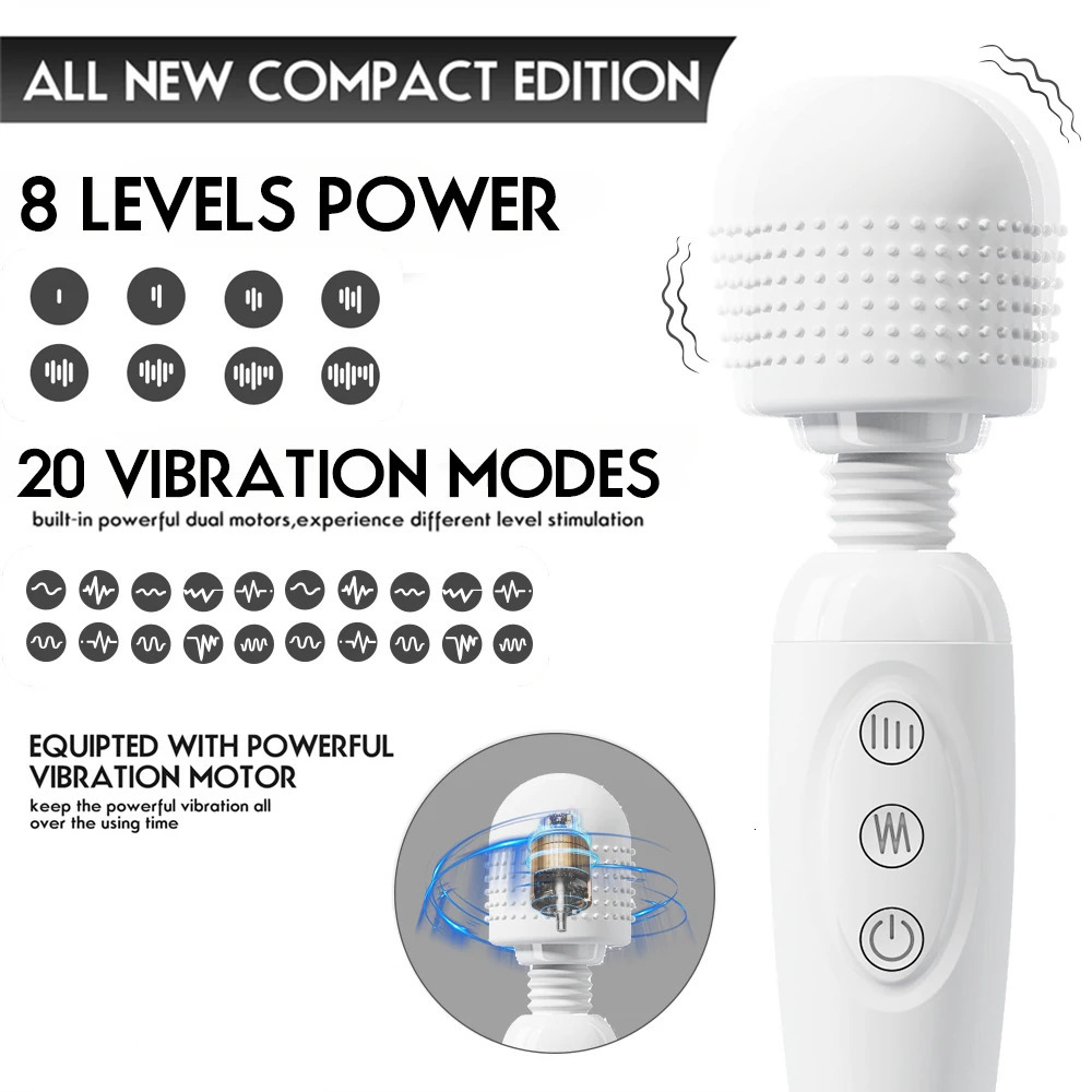 20 Speeds Powerful AV Vibrator for Women Nipple G spot Clitoris Stimulator Magic-Wand Dildo Female Masturbation Adult Sex Toys 250603