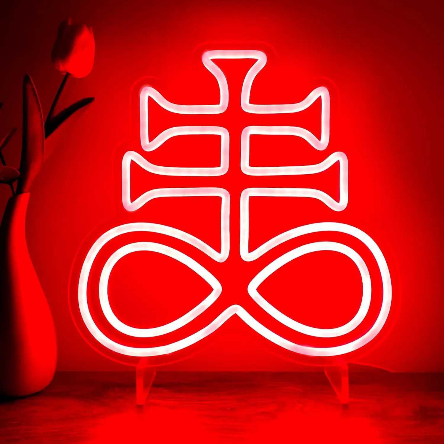Cross LED Neon Sign Satanic Neon Light Sign for Home Decoration Dark Aesthetic LED Light for Bedroom Bar Man Cave Living Room XJ250602