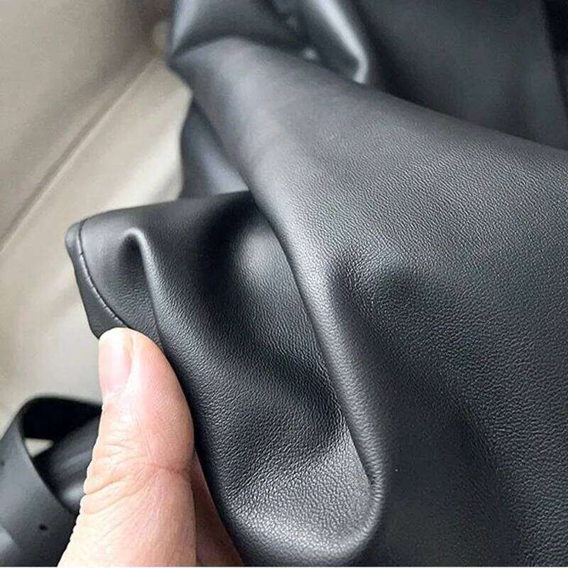 2023 Spring Women Clothing Elegant Female Genuine Leather Coat V- Neck Belt Jackets Streetwear Black Office Lady